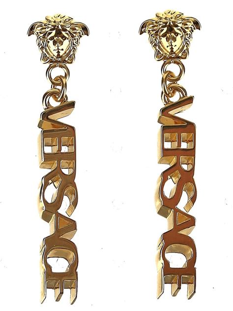 versace logo earrings|versace versus earrings.